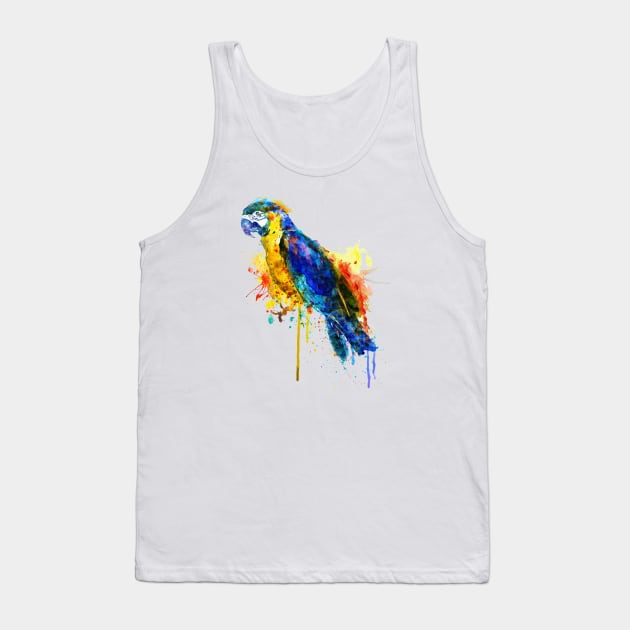 Parrot Watercolor Tank Top by Marian Voicu